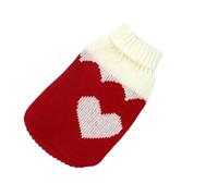 GabChi Maillot de perros Ropa De Perro De Invierno Ropa De Perro Tibio Ropa De Mascota Bata De Tejido De Tejido De Tejido De Tejido De Tejido-Corazón Rojo-L