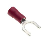 Gabel-Crimp-Klemme, Packung Mit 100 Stück - Rot, 18A, 6mm - Schrumpfschlauch-Gabelverbinder, Verzinnte Kupferverbinder, Isolierte U-Typ-Drahtklemmen