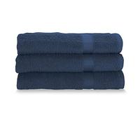 Gabel Lot de 3 Serviettes en Coton Pur hydrophile, 60 x 100 cm, Bleu