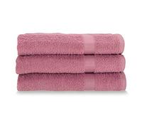 Gabel Lot de 3 Serviettes en Coton Pur hydrophile, 60 x 100 cm, Fuchsia