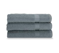 Gabel Lot de 3 Serviettes en éponge de Pur Coton hydrophile 60 x 100 cm Métal