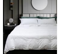 Gabel Nottetempo Couette en Plumes d'oie, garnissage 30% Duvet et 70% Plumes, 235 g/m², taie d'oreiller 100% Pur Coton Une Place et demie 205 x 200 x 2 cm Bianco