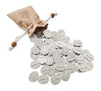 Gaberic Lot de 50 pièces de monnaie en forme de croix de poche - Jeton de croix double face - Breloques porte-bonheur - Croix de poche en métal - Jetons chrétiens - Jeton de poche - Petite croix