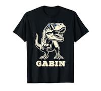 Gabin Cadeau Prénom Personnalisé Garçon Dinosaure T-Shirt