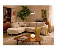 Bestmobilier - Gabin - Canapé d'angle Gauche 5 Places en Velours texturé, Beige