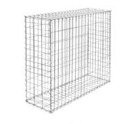 Wiltec Gabion - 100 x 100 x 30 cm - Largeur maille 5 x 10 cm - Mur Paroi en pierre, Bordure de jardin, Espalier à Grillage métallique, Clôture, Panier - pour Jardinage, Paysagisme