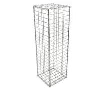 Wiltec Gabion - 100 x 50 x 30 cm - Largeur maille 5 x 10 cm - Mur Paroi en pierre, Bordure de jardin, Espalier à Grillage métallique, Clôture, Panier - pour Jardinage, Paysagisme