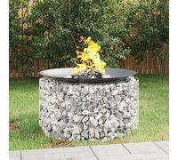 Gabion Brasero Ø 100 cm, système de panier métallique rond en fer galvanisé pour jardin et terrasse, cheminée de jardin en pierre, épaisseur de fil de 3,5 mm