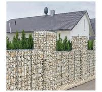 Gabion en acier galvanisé avec couvercle, cage grillagée pour murs en pierre, clôture en fil de fer pour mur de soutènement de jardin, antirouille et résistant aux intempéries(5x10cm-2x0.5x0.5m)