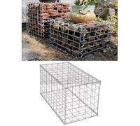 Gabion Mur avec housse | Panier d'extérieur en pierre pour jardin | Structure de mur de soutènement en maille rocheuse (50 x 50 x 200 cm / 19.7x19.7x78.2in)