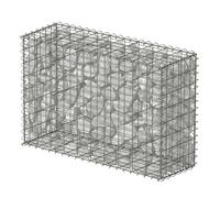 Relaxdays Gabion, brise-vue jardin, panier à pierres, fil 4 mm, acier galvanisé, 80x100x30 cm, mur en gabion, argent