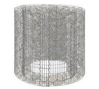 Relaxdays Gabion Rond, jardinière, bac à Pierres, Fil 3,5 mm, argenté
