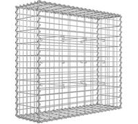 Gabion pierre 100 × 90 × 30 cm Colonne Banc de jardin mur en pierre galvanisé GGB193 SONGMICS