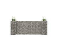 vidaXL Jardinière à Gabion en H Panier de Gabion Parterre Surélevé de Fleurs Plantes Jardin Terrasse Extérieur Fil d'Acier 260x40x100 cm