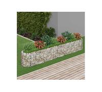 Lit Surélevé à Gabion Fer Galvanisé 400x100x50 cm Pot FleursJardinière vidaXL