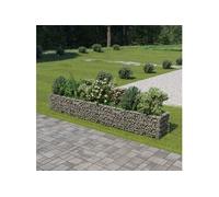 vidaXL Lit surélevé à gabion Jardinière acier galvanisé argenté 360x50x50 cm 143561