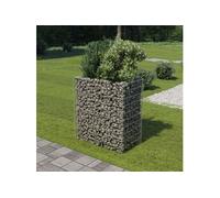 Gabion plantenbak verhoogd 90x50x100 cm gegalvaniseerd staal143568