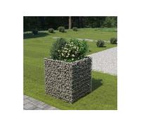 Gabion plantenbak verhoogd 90x90x100 cm gegalvaniseerd staal143556