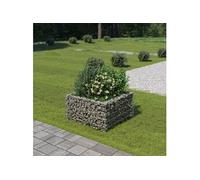 vidaXL Lit surélevé à gabion Acier galvanisé 90x90x50 cm Gris