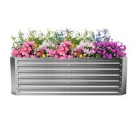 GABIONA Bac Surélevé de Jardin en Acier Galvanisé - Potager en Hauteur 184 x 90 x 60 cm - Volume 990 L - Zone de Plantation 1,66 m² - Gris - pour Balcon, Terrasse ou Extérieur
