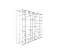 GABIONA Gabione Panier à pierres carré avec fermeture en spirale, mailles 10 x 10 cm, profondeur 20 cm, panier de montage type 2, fermeture en spirale, galvanisé (100 x 80 x 20 cm)