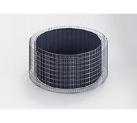 GABIONA - Jardinière surélevée en gabion (H x P) : 80 x 202 cm - Abion rond en pierre comme panier à plantes pour le jardin - Maillage 5 x 10 cm