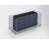 GABIONA Jardinière surélevée en gabion (L x H x l) : 120 x 50 x 50 cm - Panier en pierre rectangulaire comme bac à plantes pour le jardin - Mailles : 5 x 10 cm