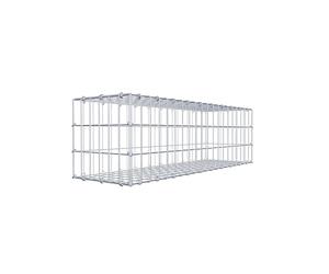 GABIONA Panier à pierre carré - Dimensions des mailles : 5 x 10 cm - Profondeur : 30 cm - Gabion : 100 x 30 x 30 cm (L x H x P) - Anneau en C