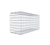 GABIONA Panier à pierre carré - Dimensions des mailles : 5 x 5 cm - Profondeur : 30 cm - Gabion : 80 x 40 x 30 cm (L x H x P) - Anneau en C
