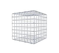 GABIONA Panier à pierre carré - Dimensions des mailles : 5 x 5 cm - Profondeur : 40 cm - Gabion : 40 x 40 x 40 cm (L x H x P) - Anneau en C