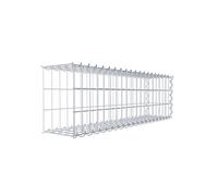 GABIONA Panier de Pierre Gabion carré, Largeur de Maille 5 x 10 cm, Profondeur 20 cm, Panier de Culture Type 2, Spirale Fermeture, galvanisé 100 x 30 x 20 cm