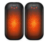 gabless Chauffe-Mains Rechargeable 2 Pack, Chauffe-Mains électriques, Chauffe-Poche Portable, 3 Niveaux de Chaleur, Chauffage Rapide, Cadeau pour Les Hommes et Les Femmes, Bureau, Voyage (Noir)