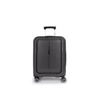 Gabol Brooklyn Valise de cabine rigide extensible 55 x 40 x 22/25 cm - Bagage à main léger 3,1 kg avec capacité jusqu'à 47,4 l - 4 roues doubles 360° et serrure TSA - Design espagnol - Gris
