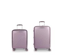 Gabol Ensemble de valises (cabine et moyenne) extensibles Queens rigides avec capacité jusqu'à 114,6 l, lilas