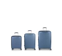 Gabol Queens 4 roulettes Set de valises 3 pièces avec soufflet d'extension bleu