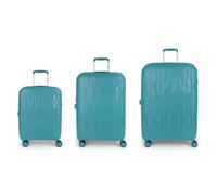 Gabol Infinity 4 roulettes Set de valises 3 pièces avec soufflet d'extension bleu