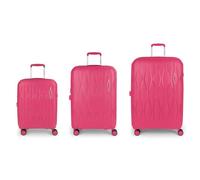 Gabol Infinity 4 roulettes Set de valises 3 pièces avec soufflet d'extension rose