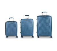 Gabol Queens 4 roulettes Set de valises 3 pièces avec soufflet d'extension bleu