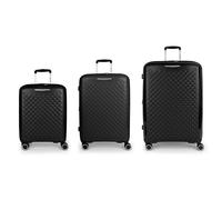 Gabol Queens 4 roulettes Set de valises 3 pièces avec soufflet d'extension noir