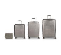Gabol Ensemble de valises (cabine, moyenne, grande et trousse de toilette) extensibles Queens rigides avec capacité jusqu'à 237,9 l, champagne