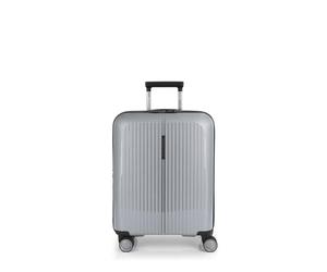 Gabol Valise de cabine rigide extensible Brooklyn 55 x 40 x 22/25 cm - Bagage à main léger 2,8 kg avec capacité jusqu'à 47,4 l - 4 roues doubles 360° et serrure TSA - Design espagnol, argent, moyen