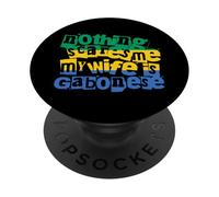 Gabon drôle, Rien ne m'effraie, ma Femme est gabonaise PopSockets PopGrip Adhésif