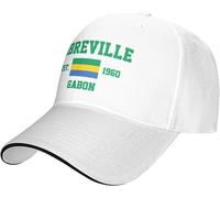 Gabon Est.1960 Libreville Casquette De Baseball En Maille Chapeau De Course Chapeaux De Voyage Casquettes D'été Réglables En Plein Air Blanc