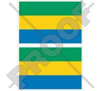 Gabon Gabonais central Africa, Drapeau de la République Gabonaise africain 7,6 cm (75 mm) Vinyle Bumper Stickers, décalcomanies X2