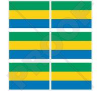 Gabon Gabonese Republic Drapeau Afrique Centrale, Gabonaise Africain, 40mm Vinyle Autocollants, x6 Stickers