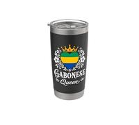 Gabonese Queen Gabon Flag Proud Gabonese Woman Gobelet isotherme en acier inoxydable double paroi