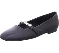 Gabor 64141-27 Ballerine femme, cuir, noir, boucle décorative en cristal - Chaussures femme Top Tendances, Noir, cuir (nappa d'agneau), hauteur talon : 5 mm
