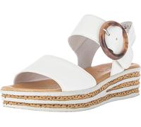 Gabor 64550-20 Sandalette compensée, Femme, Latte (Blanc), Cuir, Sandales - Sandale / Sling pour femme, Blanc, cuir (nappa nava)