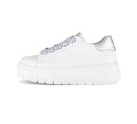 Gabor 83.222 Sneaker Low Top Femme Cuir Blanc Argent Chaussures De Sport Lacets
