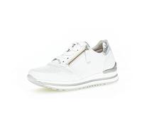 Gabor Baskets basses pour femme, chaussures basses, semelle intérieure amovible, largeur supplémentaire confortable (H), Blanc/argenté, 40 EU